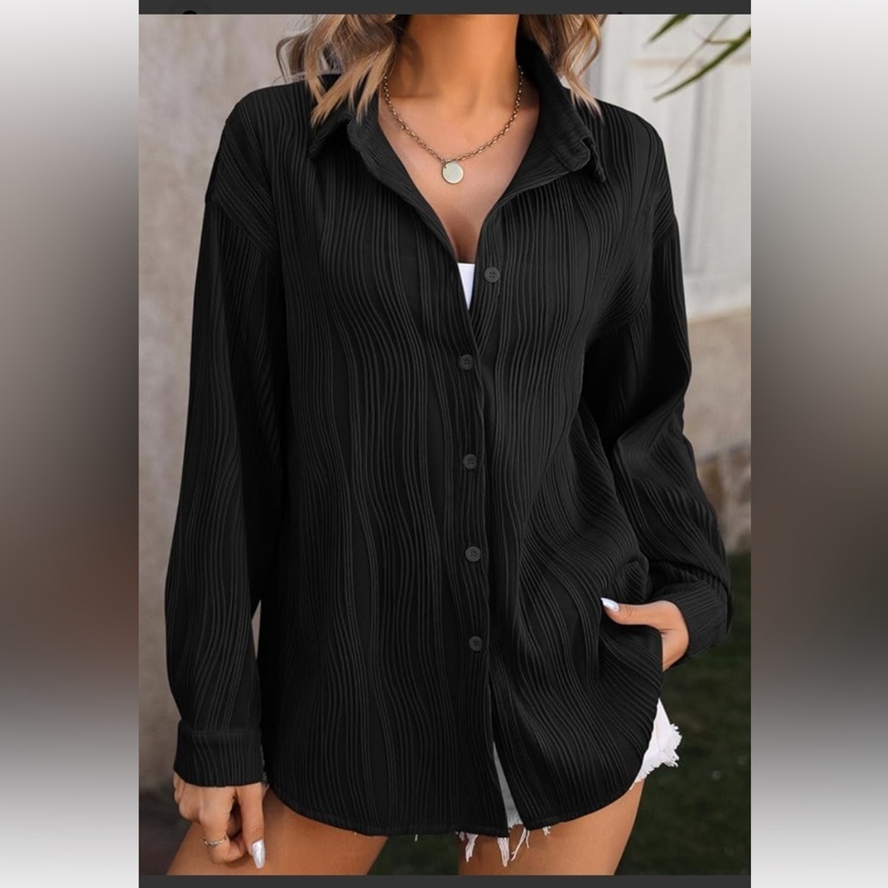 Women’s Black Button Down Shirt